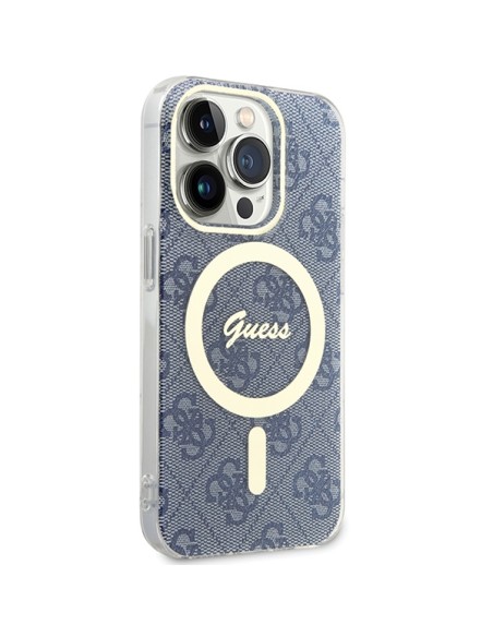 Etui Guess IML 4G MagSafe na iPhone 15 Pro Max - niebieskie Etui Guess IML 4G MagSafe na iPhone 15 Pro Max - niebieskie