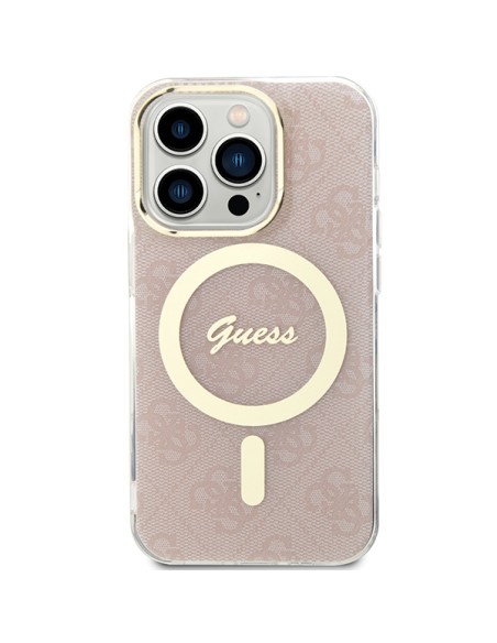 Etui Guess IML 4G MagSafe na iPhone 15 Pro Max - różowe