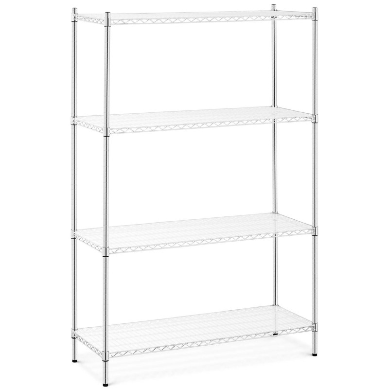 Ažūrinės chromuotos dirbtuvių lentynos 4 lentynos + 4 kilimėliai iki 1 t 1000 kg 120x45x180 cm