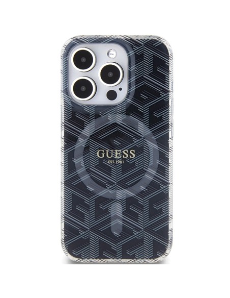 Etui Guess IML GCube MagSafe na iPhone 15 Pro Max - czarne Etui Guess IML GCube MagSafe na iPhone 15 Pro Max - czarne