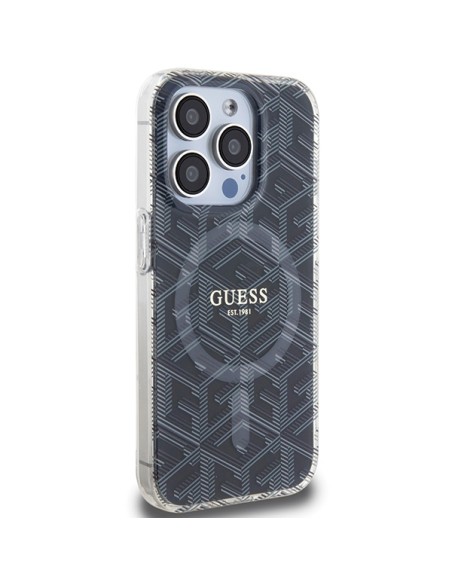Etui Guess IML GCube MagSafe na iPhone 15 Pro Max - czarne Etui Guess IML GCube MagSafe na iPhone 15 Pro Max - czarne