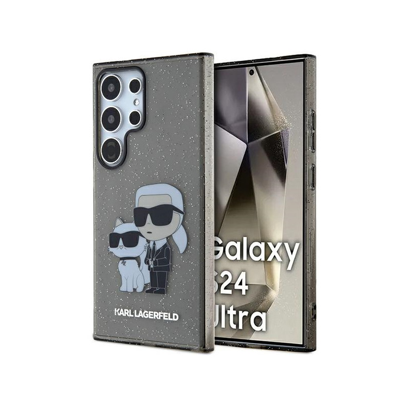 Etui Karl Lagerfeld Glitter Karl&Choupette na Samsung Galaxy S24 Ultra - czarne Etui Karl Lagerfeld Glitter Karl&Choupette na Samsung Galaxy S24 Ultra - czarne