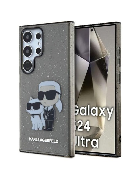 Etui Karl Lagerfeld Glitter Karl&Choupette na Samsung Galaxy S24 Ultra - czarne Etui Karl Lagerfeld Glitter Karl&Choupette na Samsung Galaxy S24 Ultra - czarne