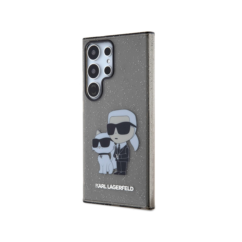 Etui Karl Lagerfeld Glitter Karl&Choupette na Samsung Galaxy S24 Ultra - czarne