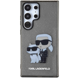 Etui Karl Lagerfeld Glitter Karl&Choupette na Samsung Galaxy S24 Ultra - czarne
