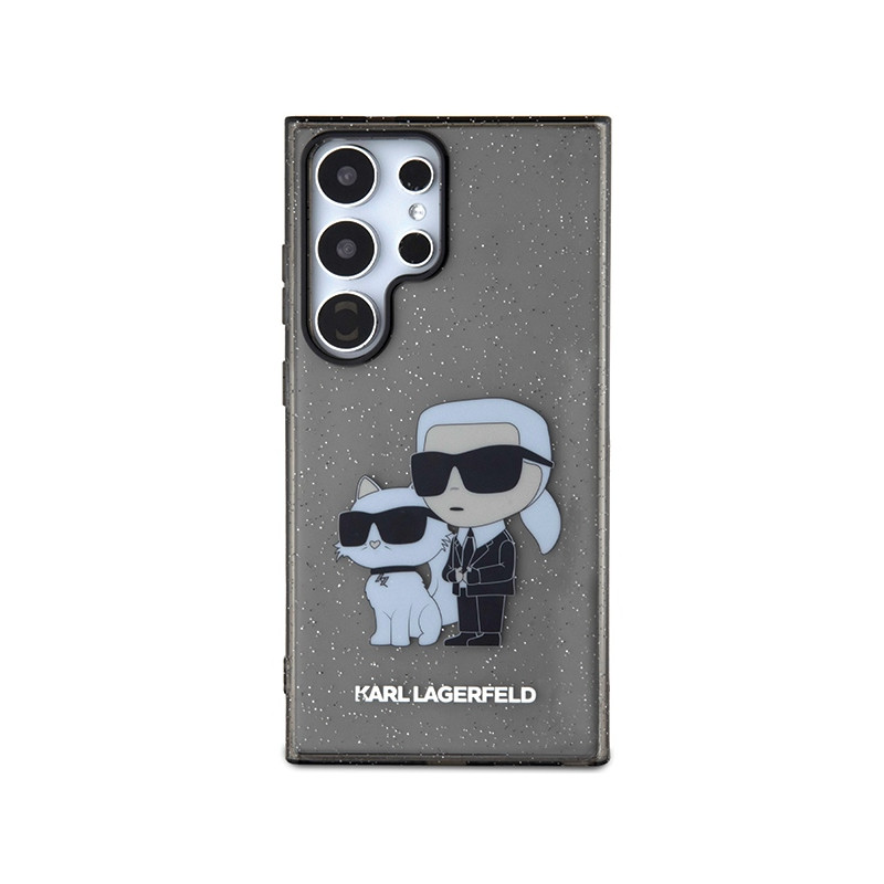 Etui Karl Lagerfeld Glitter Karl&Choupette na Samsung Galaxy S24 Ultra - czarne