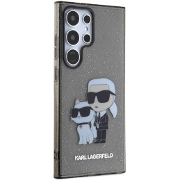 Etui Karl Lagerfeld Glitter Karl&Choupette na Samsung Galaxy S24 Ultra - czarne