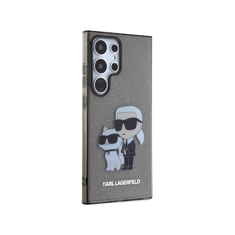 Etui Karl Lagerfeld Glitter Karl&Choupette na Samsung Galaxy S24 Ultra - czarne