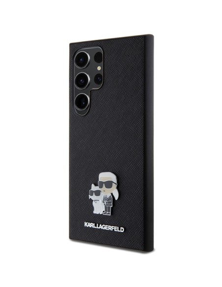 Etui Karl Lagerfeld Saffiano Karl&Choupette Metal Pin na Samsung Galaxy S24 Ultra - czarne Etui Karl Lagerfeld Saffiano Karl&Choupette Metal Pin na Samsung Galaxy S24 Ultra - czarne