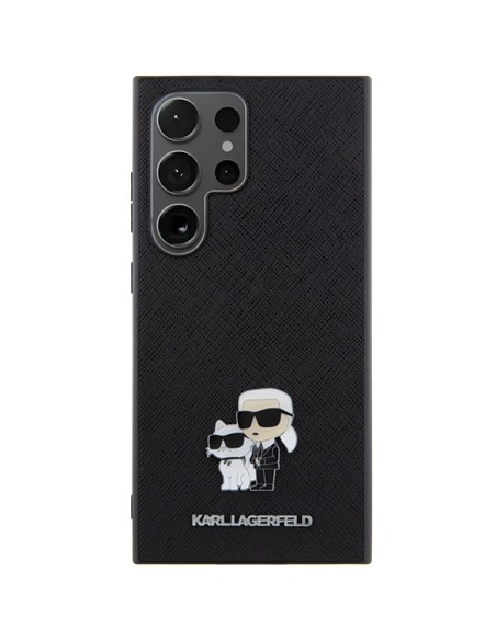 Etui Karl Lagerfeld Saffiano Karl&Choupette Metal Pin na Samsung Galaxy S24 Ultra - czarne Etui Karl Lagerfeld Saffiano Karl&Choupette Metal Pin na Samsung Galaxy S24 Ultra - czarne