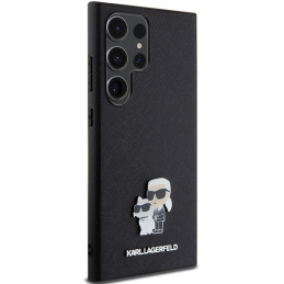 Etui Karl Lagerfeld Saffiano Karl&Choupette Metal Pin na Samsung Galaxy S24 Ultra - czarne