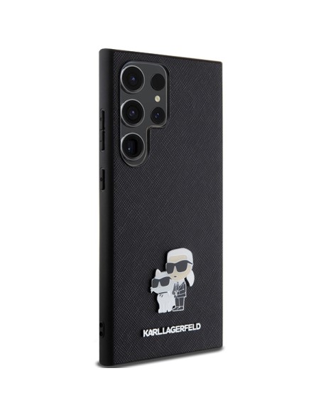 Etui Karl Lagerfeld Saffiano Karl&Choupette Metal Pin na Samsung Galaxy S24 Ultra - czarne Etui Karl Lagerfeld Saffiano Karl&Choupette Metal Pin na Samsung Galaxy S24 Ultra - czarne