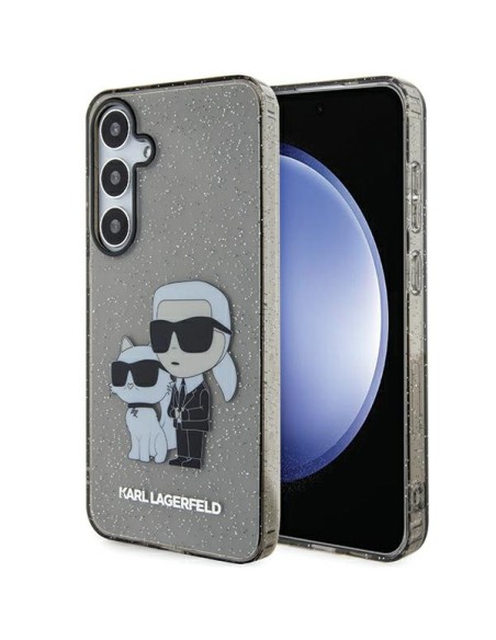 Etui Karl Lagerfeld Glitter Karl&Choupette na Samsung Galaxy S24+ - czarne