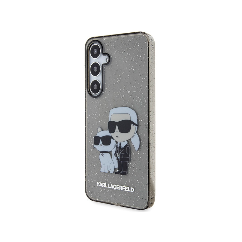 Etui Karl Lagerfeld Glitter Karl&Choupette na Samsung Galaxy S24+ - czarne