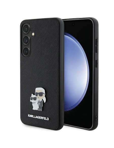 Etui Karl Lagerfeld Saffiano Karl&Choupette Metal Pin na Samsung Galaxy S24+ - czarne