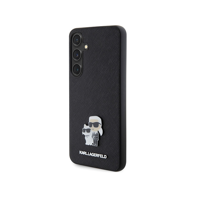 Etui Karl Lagerfeld Saffiano Karl&Choupette Metal Pin na Samsung Galaxy S24+ - czarne