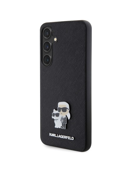 Etui Karl Lagerfeld Saffiano Karl&Choupette Metal Pin na Samsung Galaxy S24+ - czarne