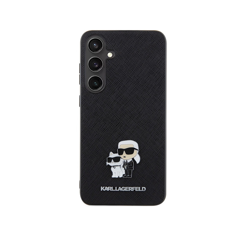 Etui Karl Lagerfeld Saffiano Karl&Choupette Metal Pin na Samsung Galaxy S24+ - czarne