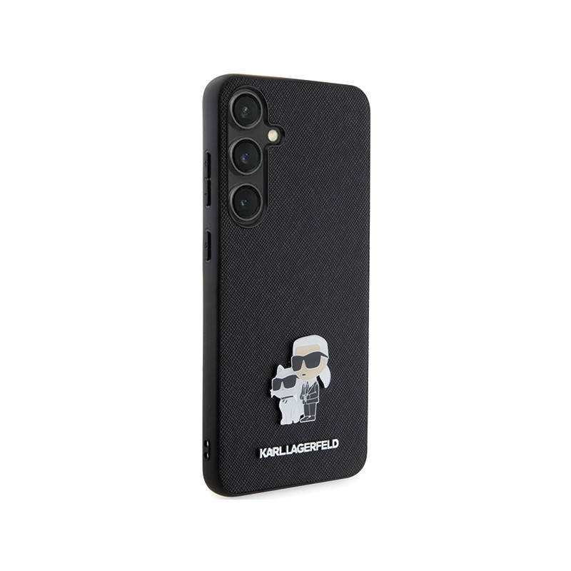 Etui Karl Lagerfeld Saffiano Karl&Choupette Metal Pin na Samsung Galaxy S24+ - czarne