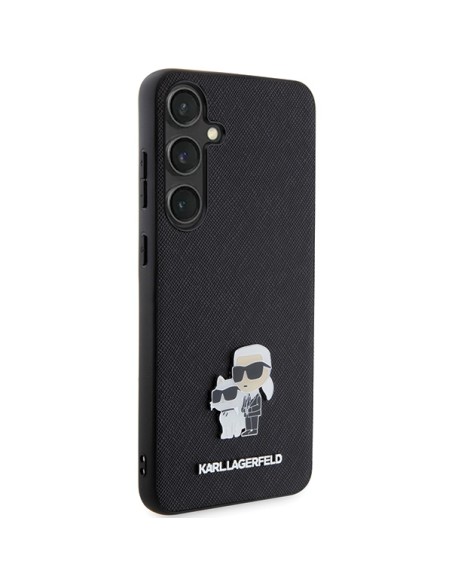 Etui Karl Lagerfeld Saffiano Karl&Choupette Metal Pin na Samsung Galaxy S24+ - czarne