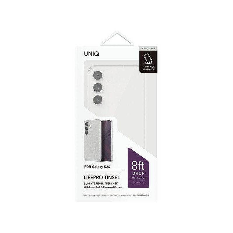 Etui UNIQ LifePro Xtreme na Samsung Galaxy S24 - przezroczysto-brokatowe