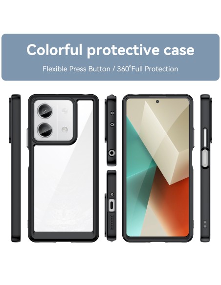 Etui Outer Space Case z żelową ramką do Xiaomi Redmi Note 13 5G - czarne Etui Outer Space Case z żelową ramką do Xiaomi Redmi Note 13 5G - czarne