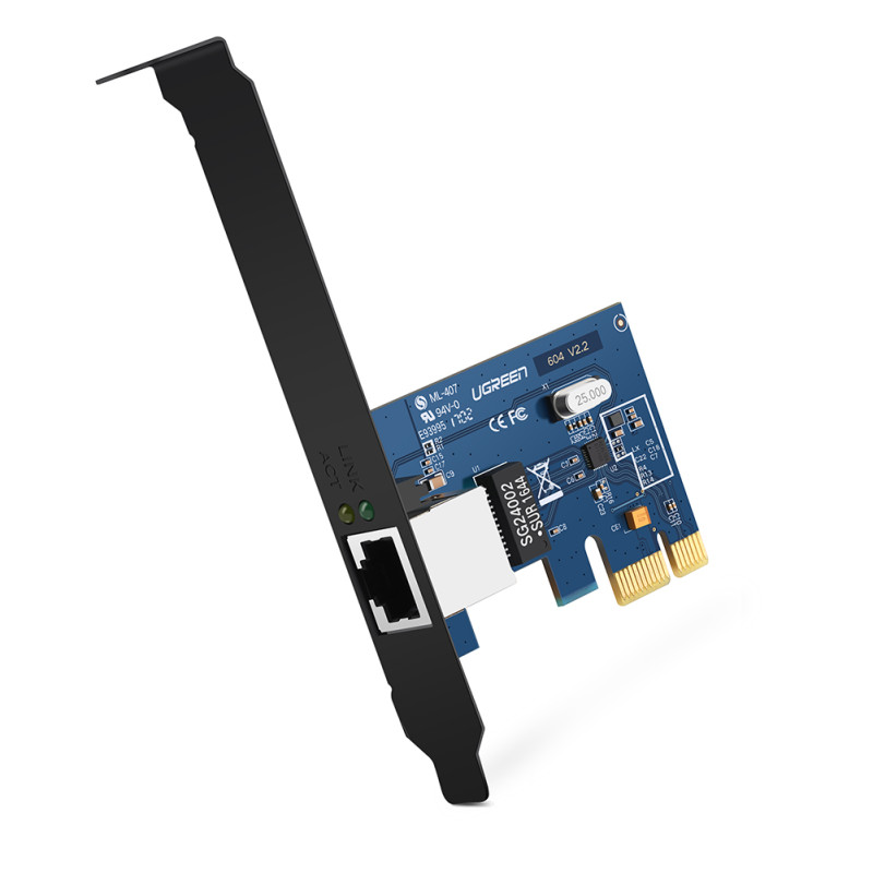 Karta sieciowa Ugreen US230 Gigabit 10/ 100/ 1000Mbps PCI-E - czarna