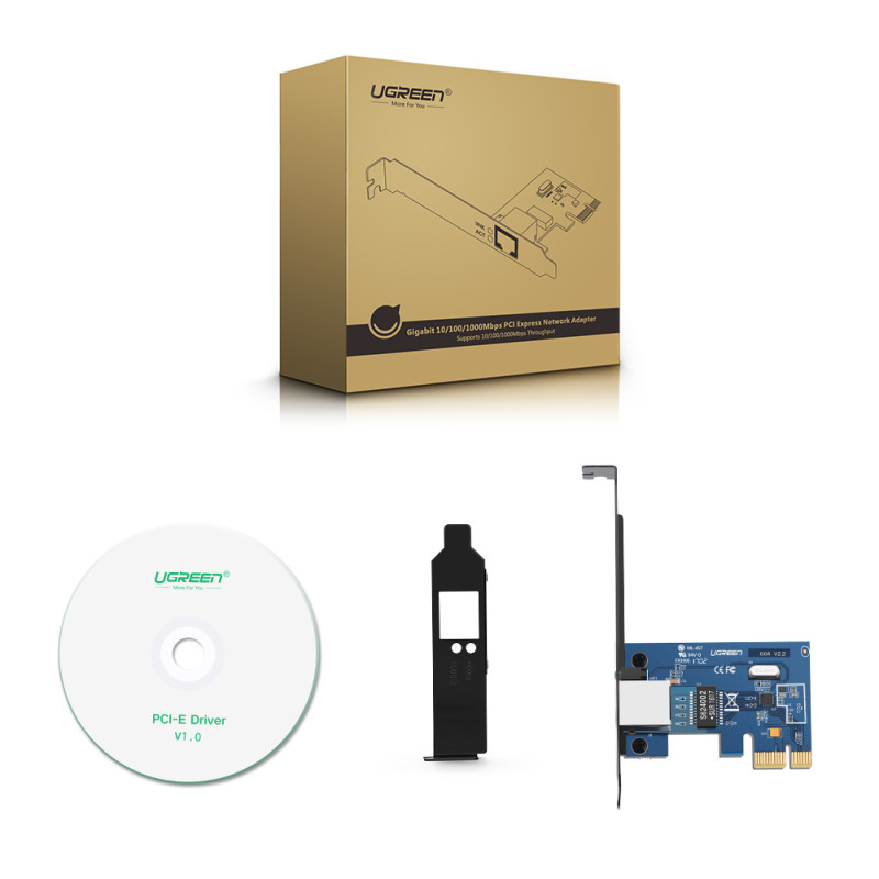 Karta sieciowa Ugreen US230 Gigabit 10/ 100/ 1000Mbps PCI-E - czarna