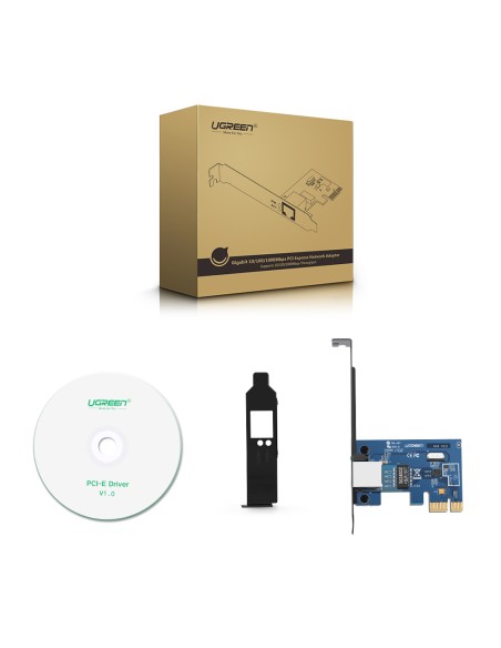 Karta sieciowa Ugreen US230 Gigabit 10/ 100/ 1000Mbps PCI-E - czarna Karta sieciowa Ugreen US230 Gigabit 10/ 100/ 1000Mbps PCI-E - czarna
