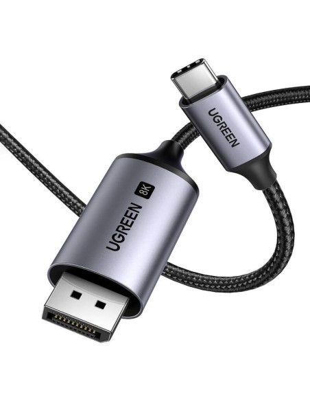 Kabel Ugreen CM556 ze złączami USB-C i DisplayPort 8K o długości 2 m - szary Kabel Ugreen CM556 ze złączami USB-C i DisplayPort 8K o długości 2 m - szary