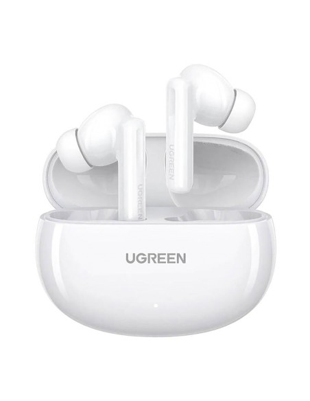 Słuchawki bezprzewodowe Ugreen HiTune T6 z funkcją ANC + kabel USB-A - USB-C - białe Słuchawki bezprzewodowe Ugreen HiTune T6 z funkcją ANC + kabel USB-A - USB-C - białe