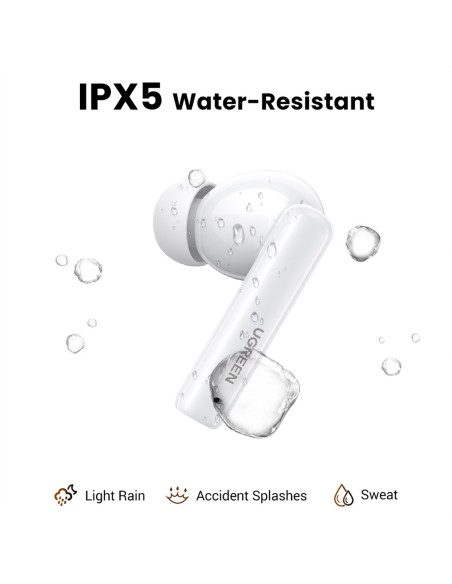 Słuchawki bezprzewodowe Ugreen HiTune T6 z funkcją ANC + kabel USB-A - USB-C - białe Słuchawki bezprzewodowe Ugreen HiTune T6 z funkcją ANC + kabel USB-A - USB-C - białe