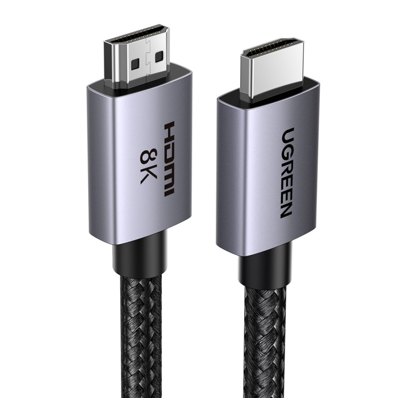 Kabel Ugreen HD171 ze złączami HDMI 2.1 8K certyfikowany o długości 1 m - szary Kabel Ugreen HD171 ze złączami HDMI 2.1 8K certyfikowany o długości 1 m - szary