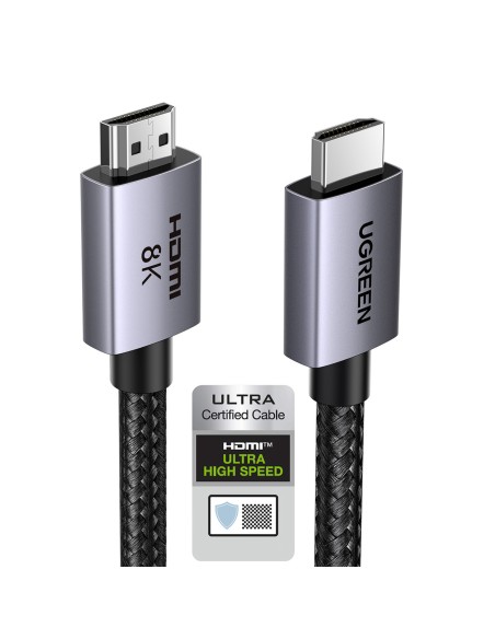 Kabel Ugreen HD171 ze złączami HDMI 2.1 8K certyfikowany o długości 2 m - szary Kabel Ugreen HD171 ze złączami HDMI 2.1 8K certyfikowany o długości 2 m - szary