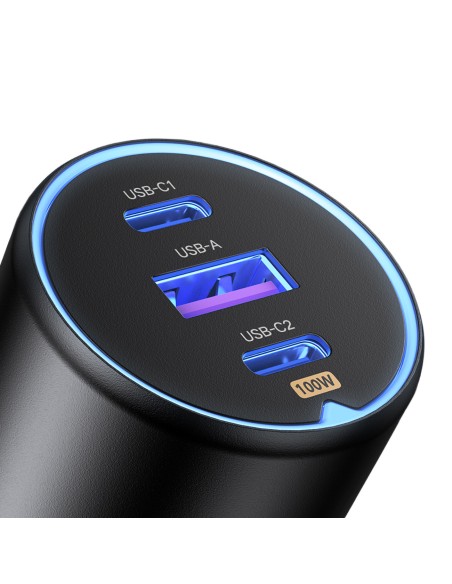 Ładowarka samochodowa Ugreen CD293 2x USB-C PD i 1x USB-A 130W - czarna