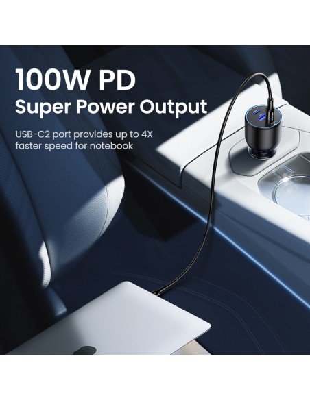Ładowarka samochodowa Ugreen CD293 2x USB-C PD i 1x USB-A 130W - czarna