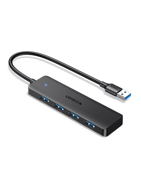HUB Ugreen CM219 z 4 portami USB-A 3.0 i kablem USB-A 3.0 - czarny HUB Ugreen CM219 z 4 portami USB-A 3.0 i kablem USB-A 3.0 - czarny