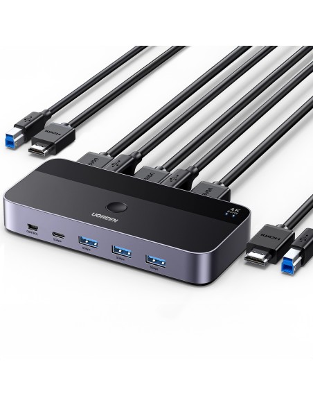 Przełącznik KVM Ugreen CM664 HDMI switch 2w1 - czarny
