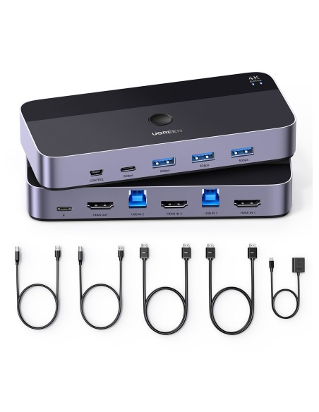 Przełącznik KVM Ugreen CM664 HDMI switch 2w1 - czarny