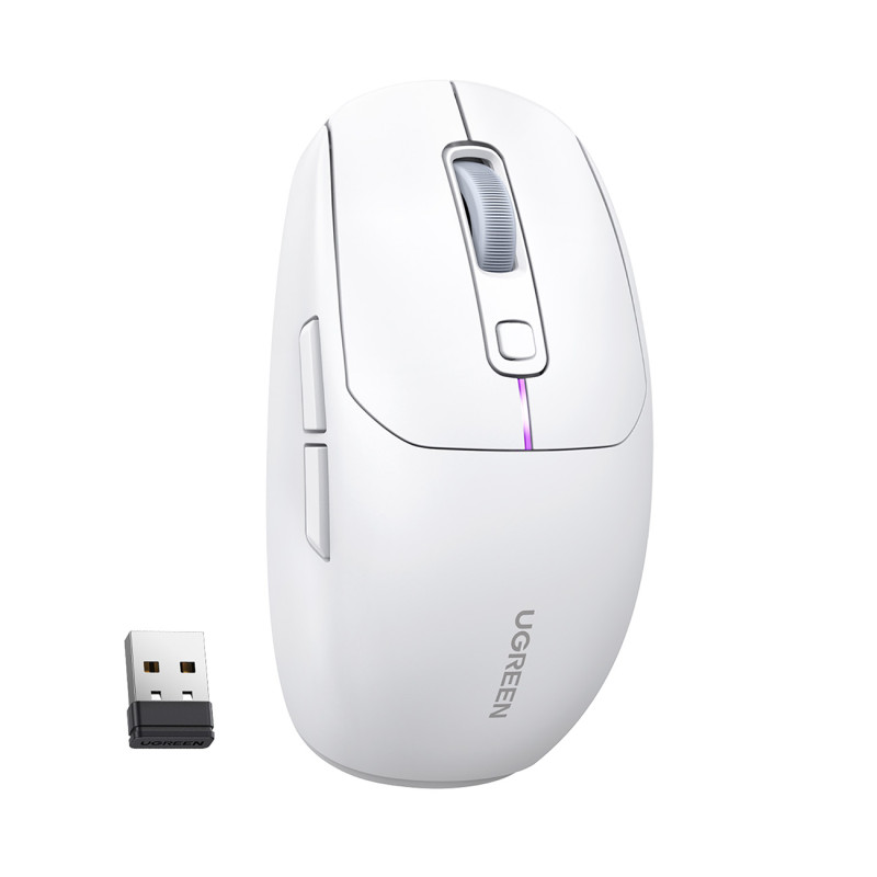 Mysz komputerowa Ugreen MU103 Bluetooth 5.0 / odbiornik USB 2.4GHz - biała Mysz komputerowa Ugreen MU103 Bluetooth 5.0 / odbiornik USB 2.4GHz - biała