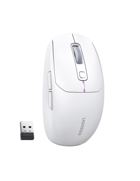 Mysz komputerowa Ugreen MU103 Bluetooth 5.0 / odbiornik USB 2.4GHz - biała Mysz komputerowa Ugreen MU103 Bluetooth 5.0 / odbiornik USB 2.4GHz - biała
