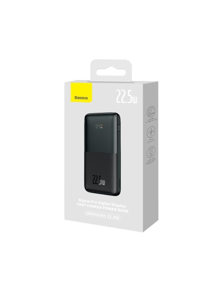 Bipow Pro maitinimo blokas 10000mAh 22,5W + USB laidas 3A 0,3m juodas