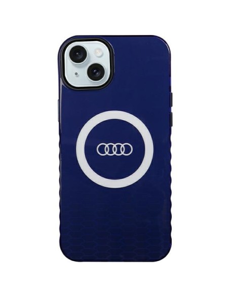 Etui Audi IML Big Logo MagSafe na iPhone 15 Plus / 14 Plus - niebieskie Etui Audi IML Big Logo MagSafe na iPhone 15 Plus / 14 Plus - niebieskie