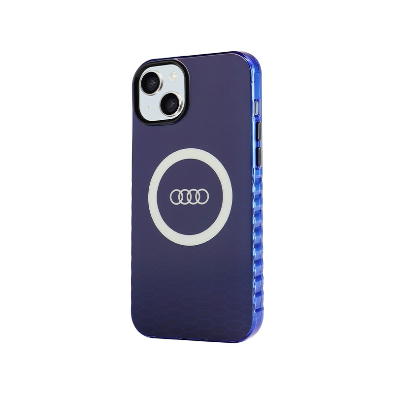 Etui Audi IML Big Logo MagSafe na iPhone 15 Plus / 14 Plus - niebieskie
