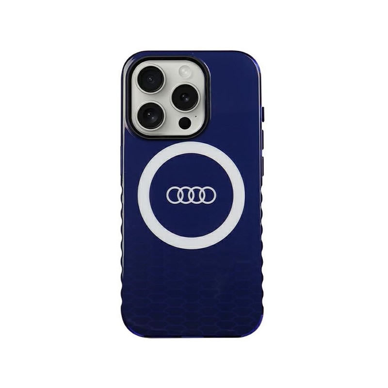 Etui Audi IML Big Logo MagSafe na iPhone 15 Pro - niebieskie