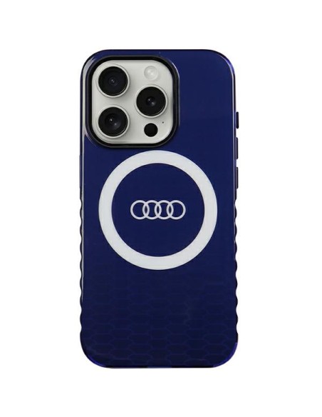 Etui Audi IML Big Logo MagSafe na iPhone 15 Pro - niebieskie Etui Audi IML Big Logo MagSafe na iPhone 15 Pro - niebieskie