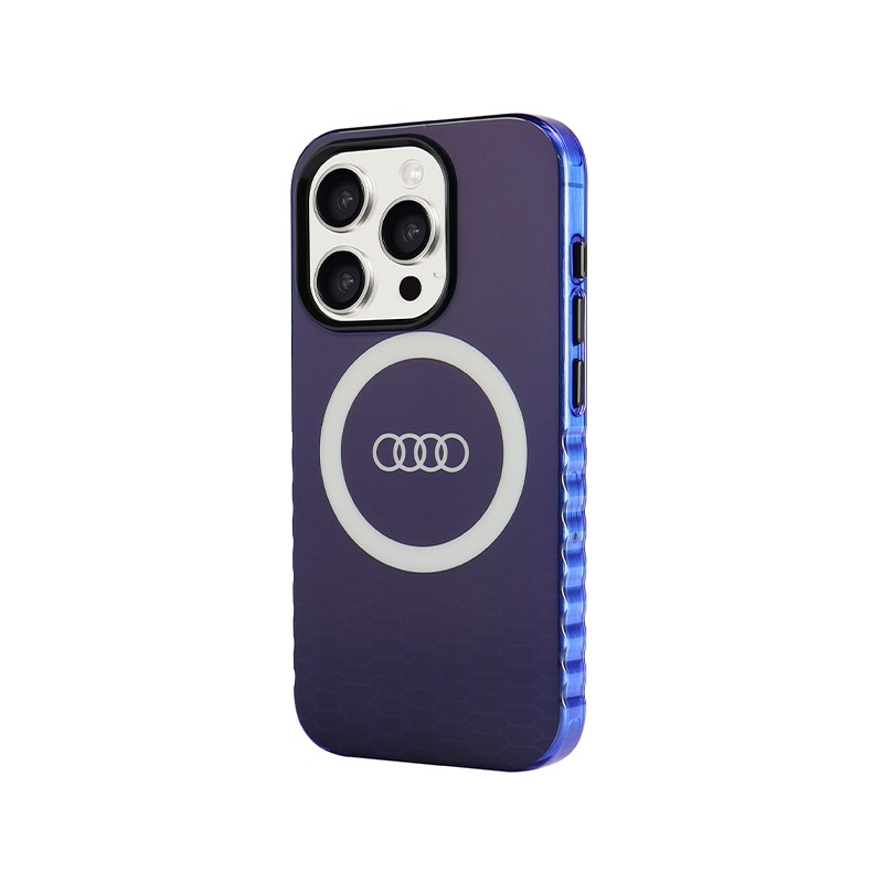 Etui Audi IML Big Logo MagSafe na iPhone 15 Pro - niebieskie