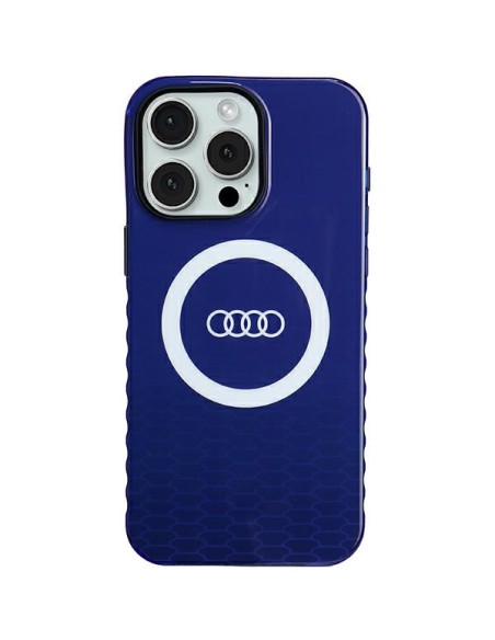 Etui Audi IML Big Logo MagSafe na iPhone 15 Pro Max - niebieskie Etui Audi IML Big Logo MagSafe na iPhone 15 Pro Max - niebieskie