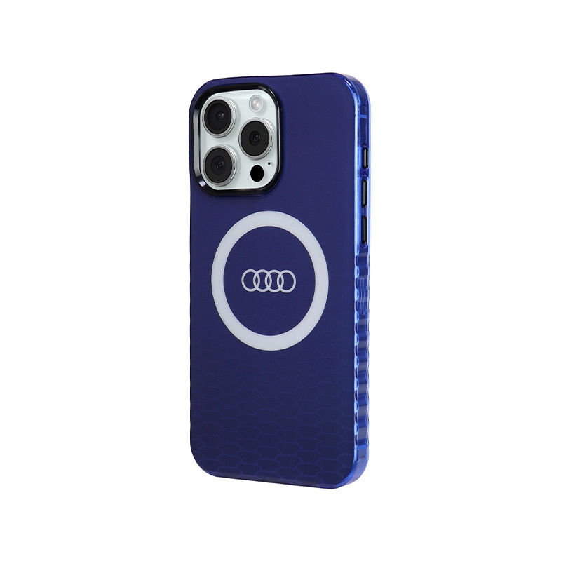 Etui Audi IML Big Logo MagSafe na iPhone 15 Pro Max - niebieskie