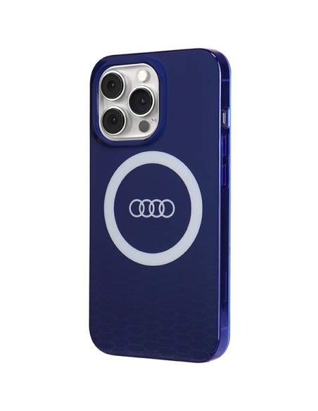 Etui Audi IML Big Logo MagSafe na iPhone 13 Pro / 13 - niebieskie Etui Audi IML Big Logo MagSafe na iPhone 13 Pro / 13 - niebieskie
